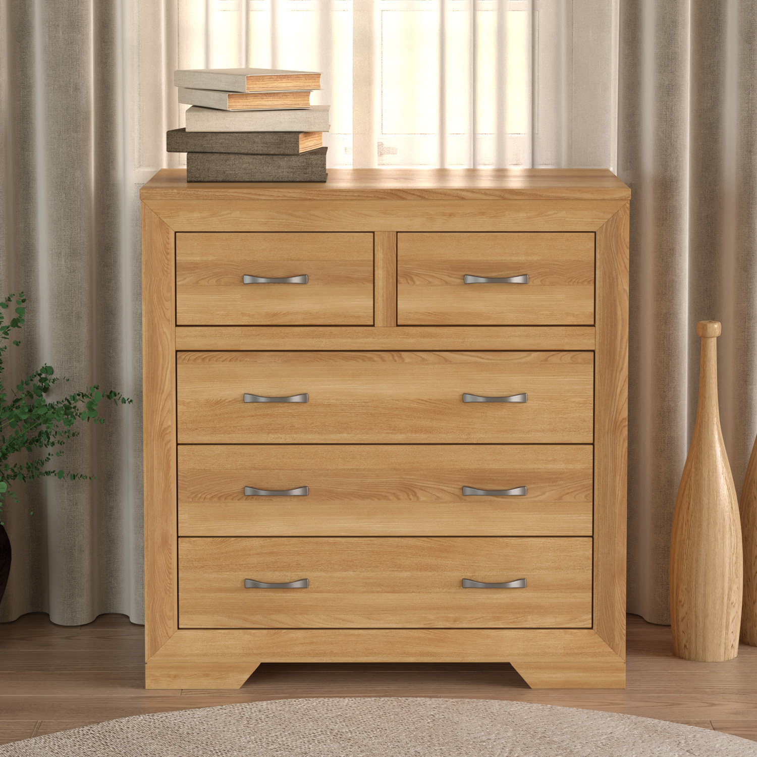 Tilt 100 Solid Oak 2 Over 3 Chest Of Drawers