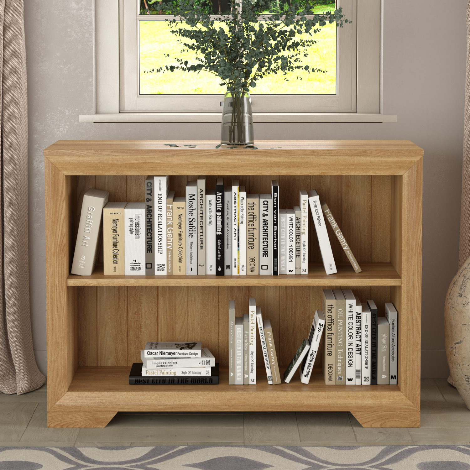 Tilt Solid Oak Small Bookcase