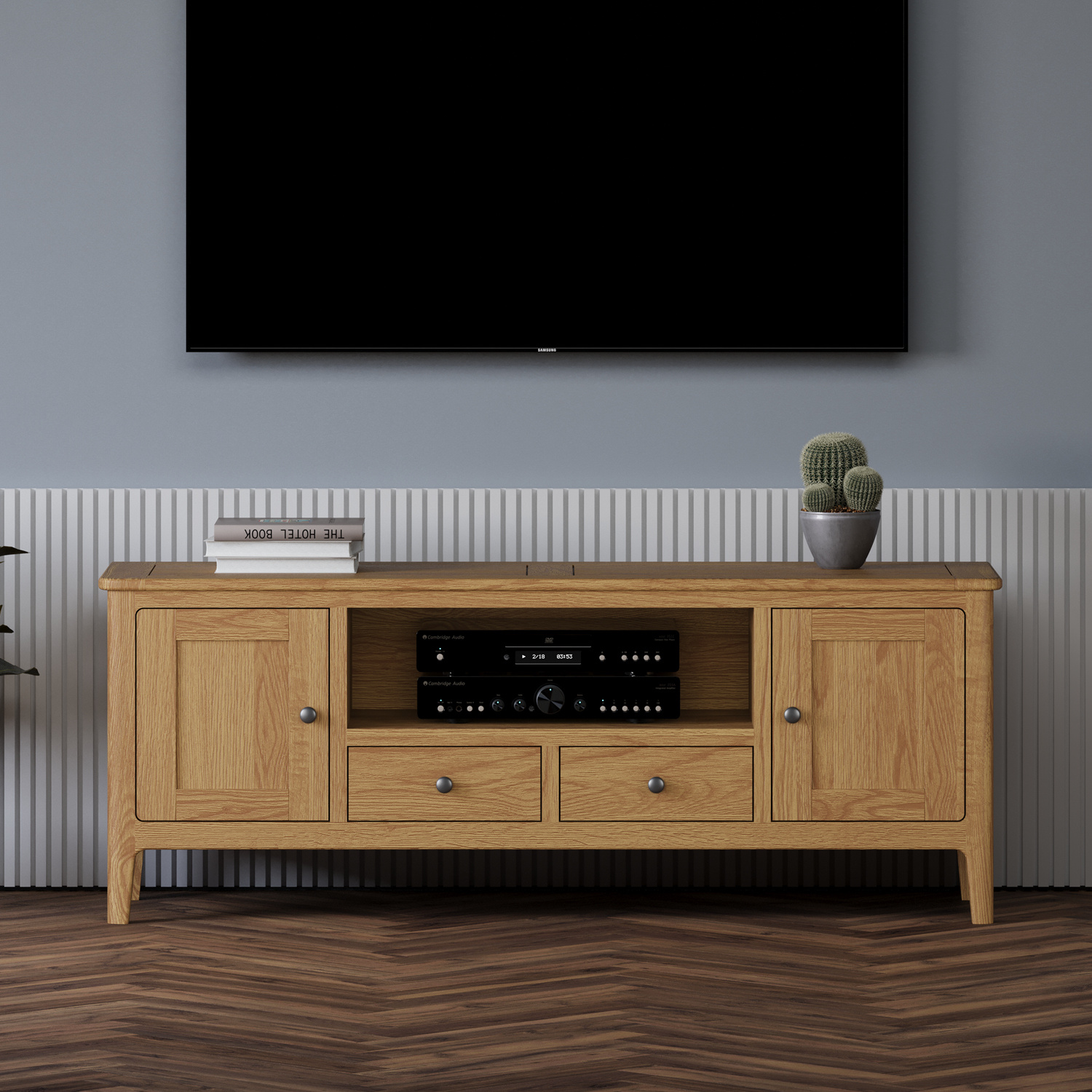 Loxton Solid Oak Super-wide Tv Cabinet