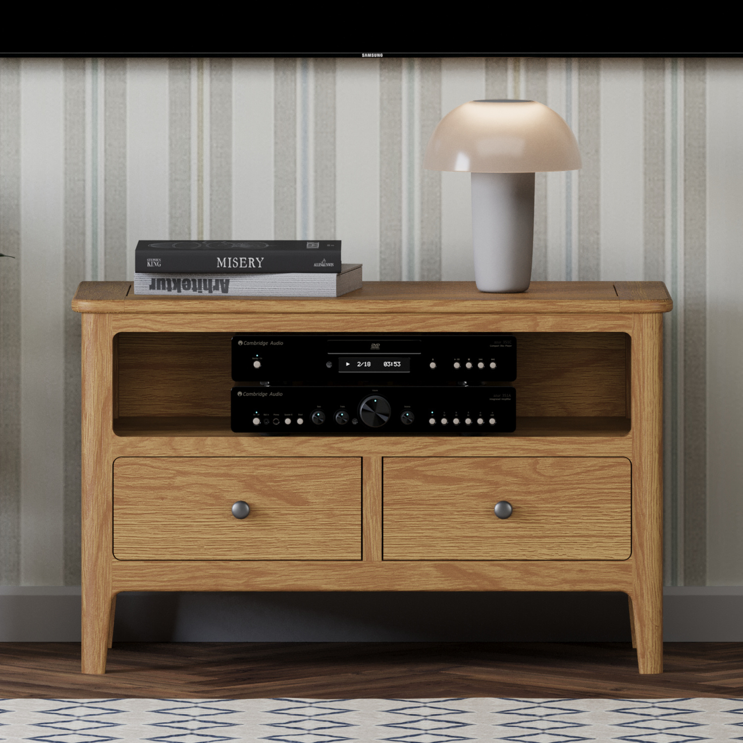 Loxton Solid Oak Small Tv Cabinet