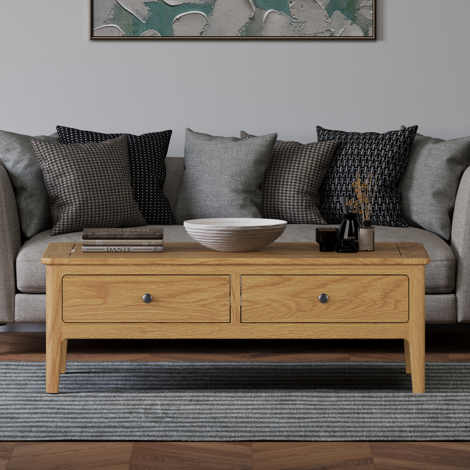 Loxton Solid Oak 4 Drawer Coffee Table