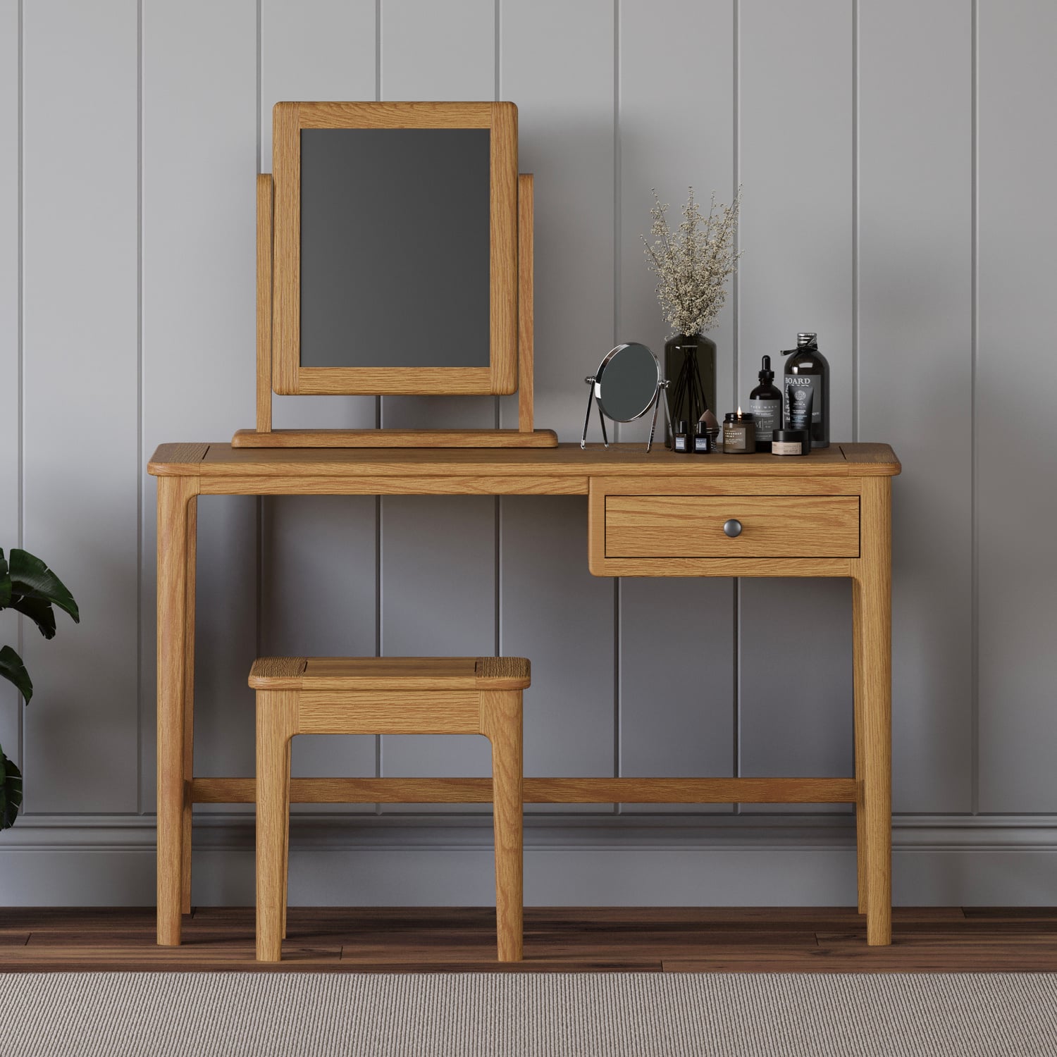 Loxton Solid Oak Dressing Table Set