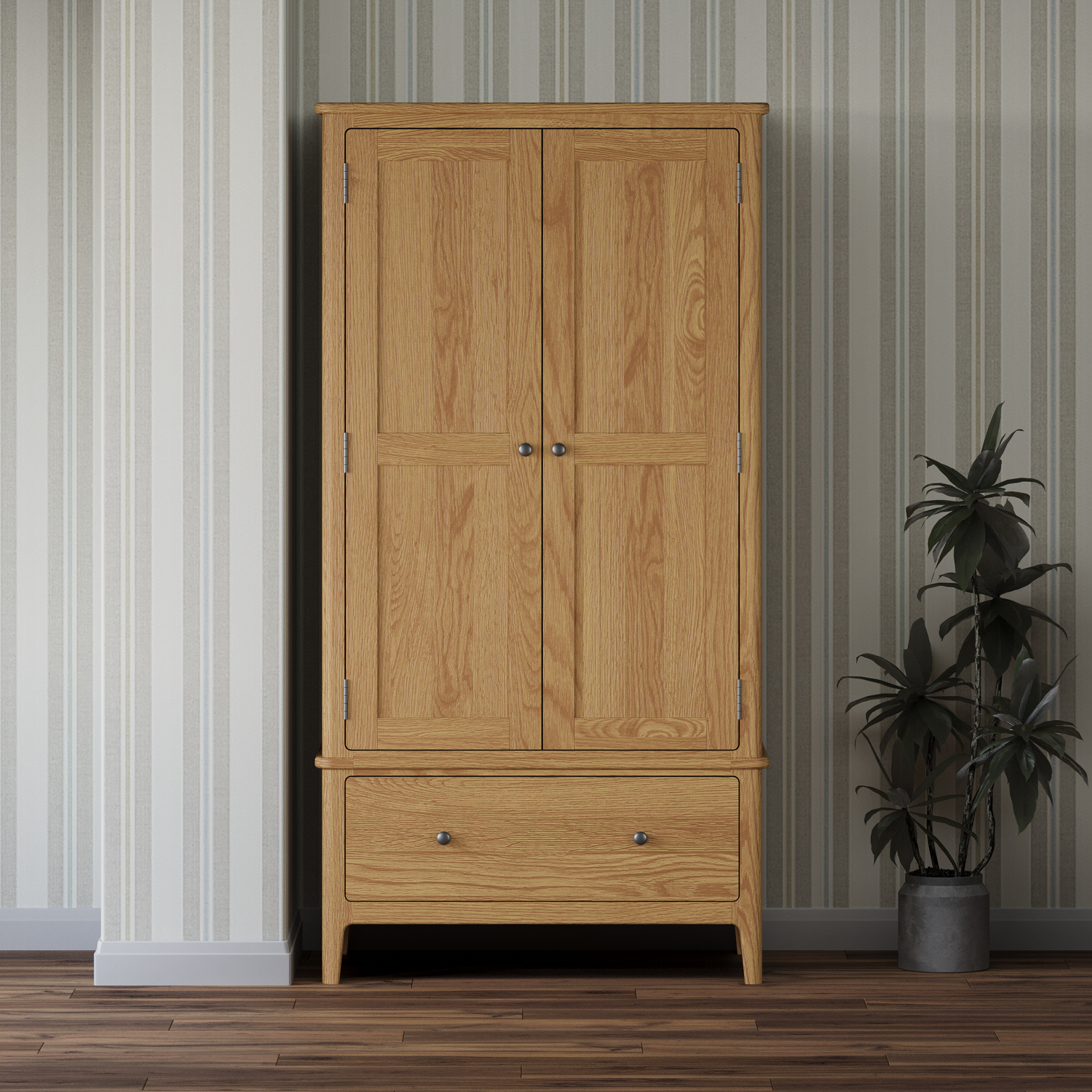 Loxton Solid Oak Double Wardrobe Loxton Solid Oak Double Wardrobe