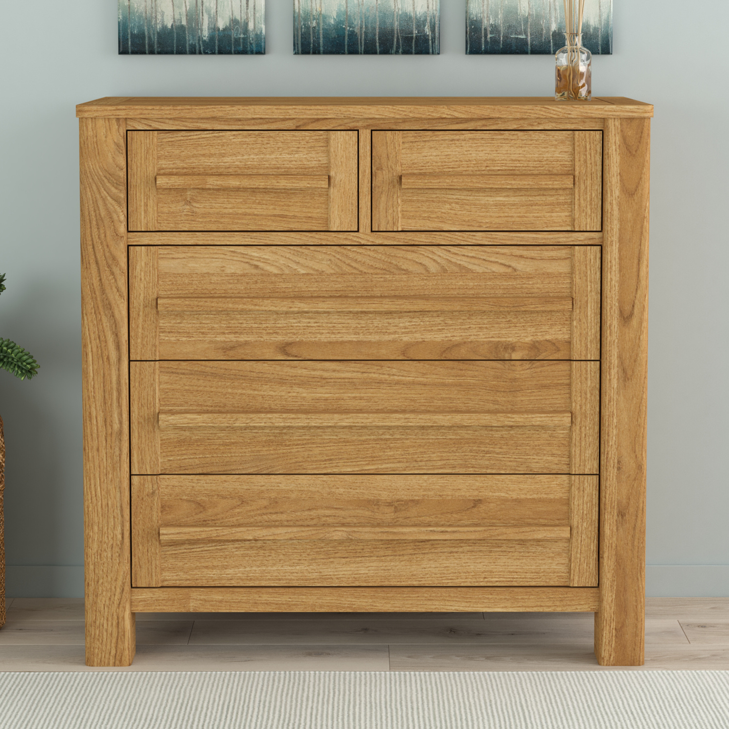 Eclipse Solid Oak 2 Over 3 Chest of Drawers