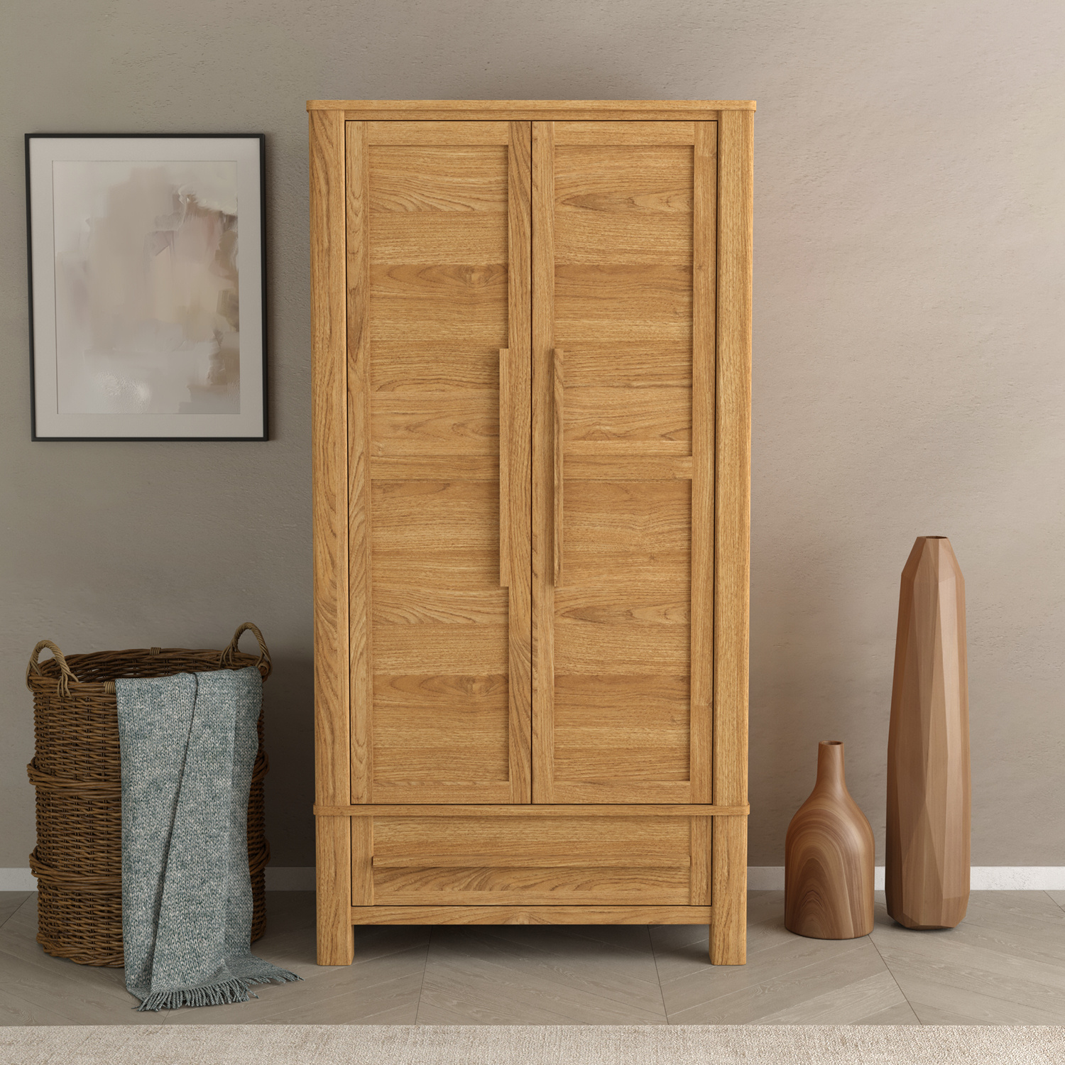Eclipse Solid Oak Double Wardrobe thumbnail