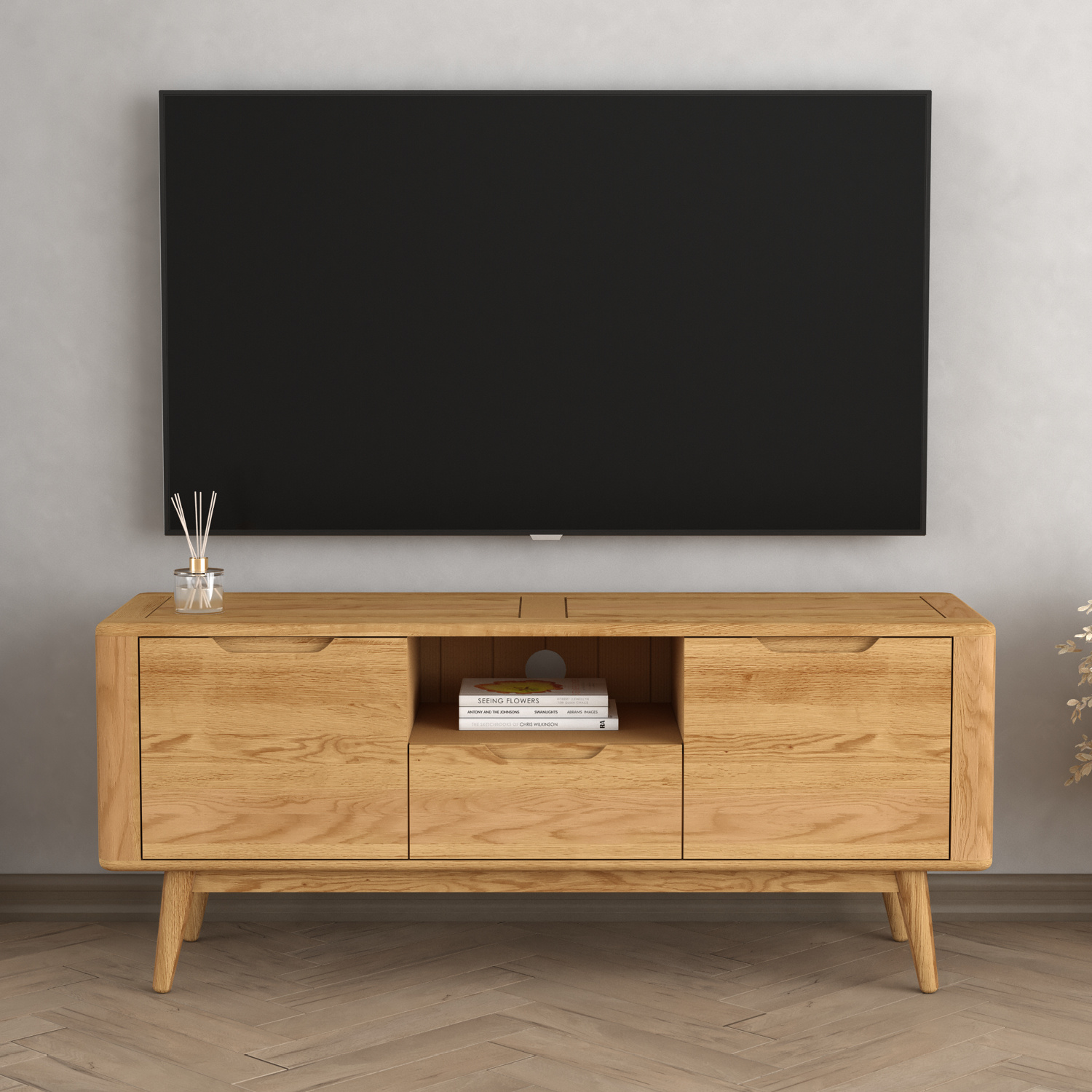 Rosa Solid Oak Large TV Cabinet