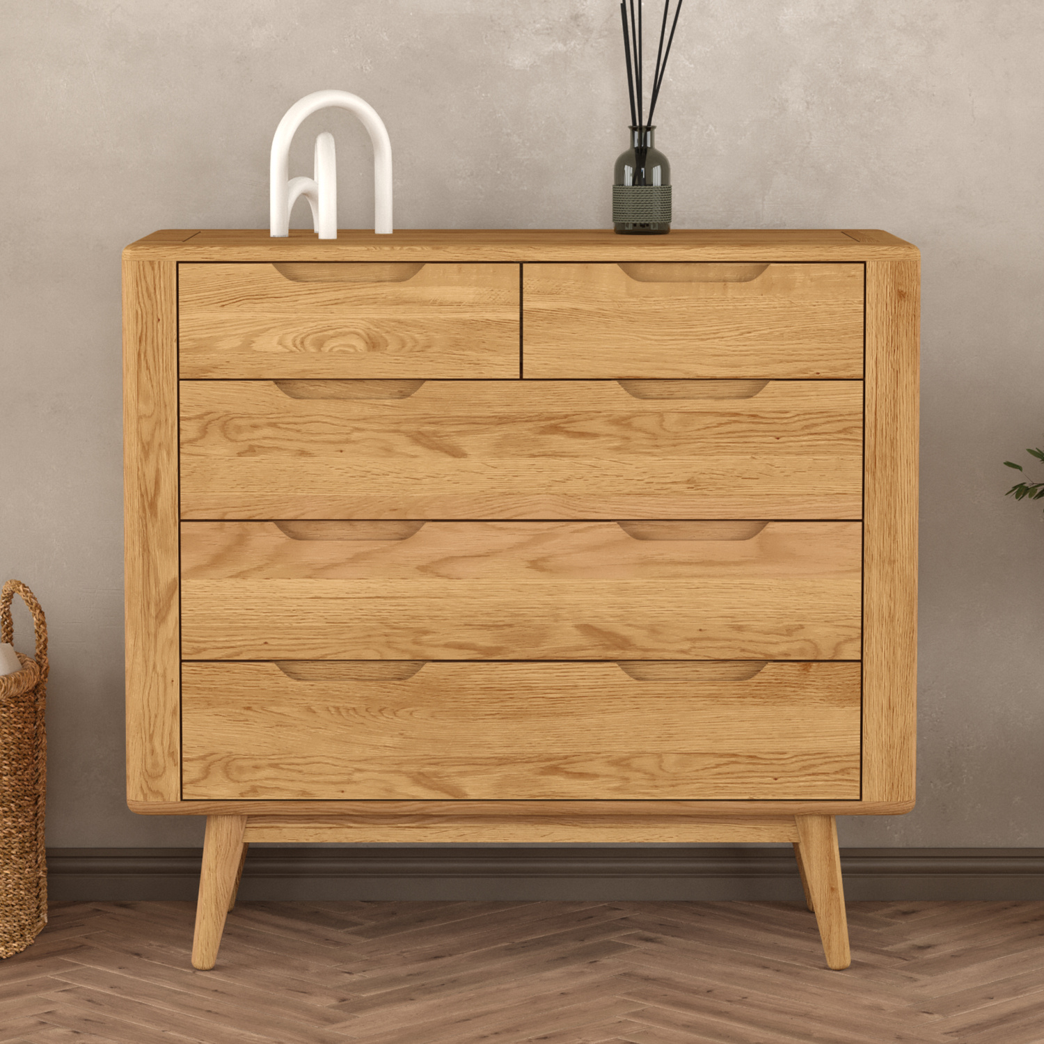 Rosa Solid Oak 2 Over 3 Chest of Drawers thumbnail