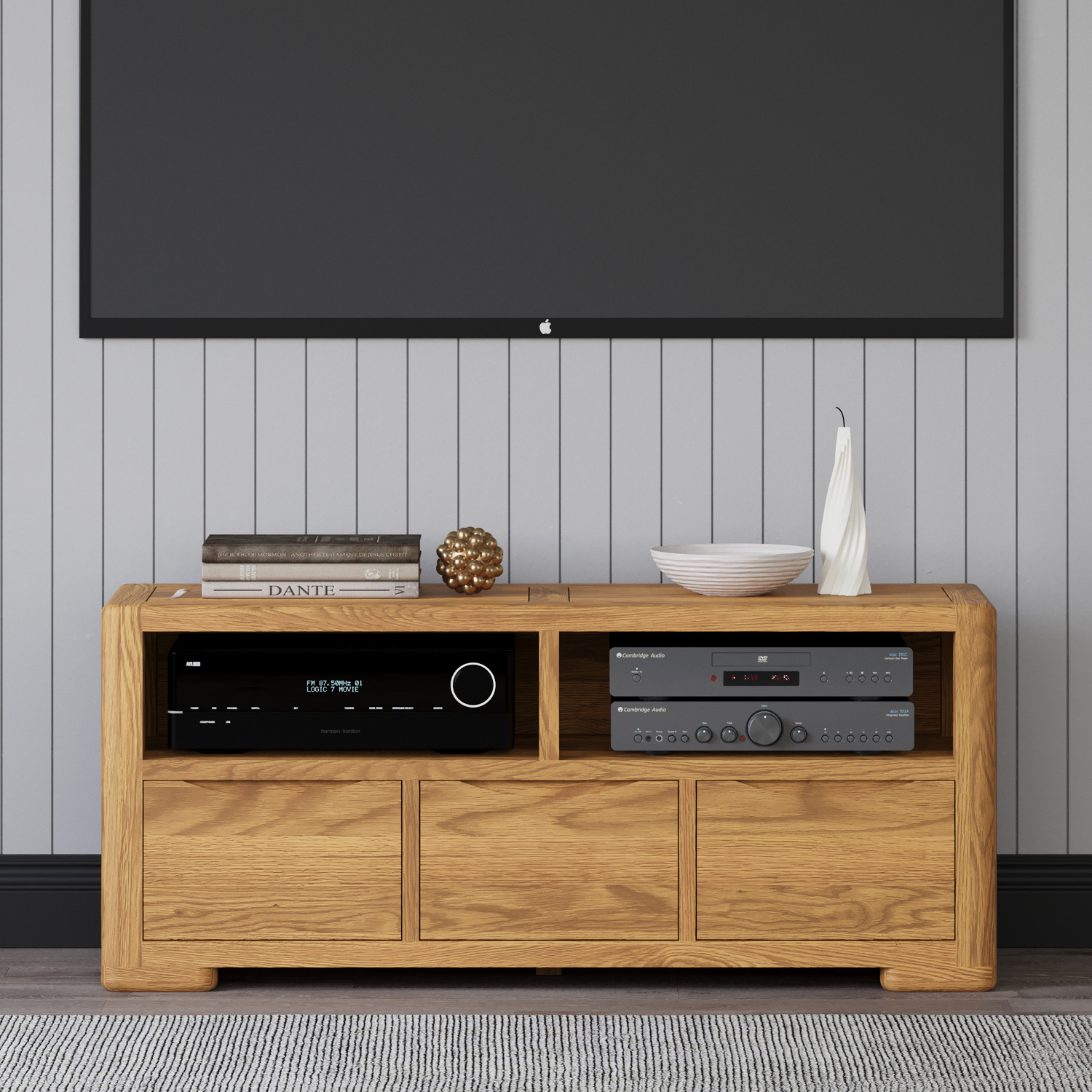 Harper Solid Oak Large TV Cabinet