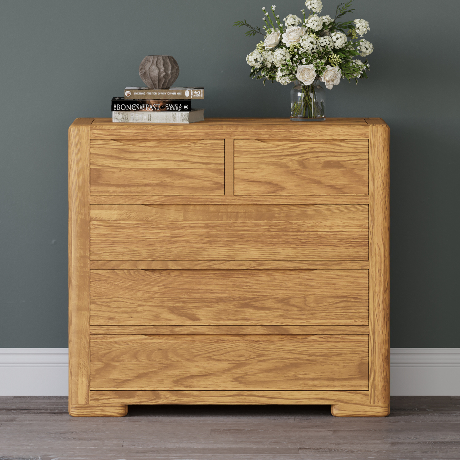 Harper Solid Oak 2 Over 3 Chest of Drawers