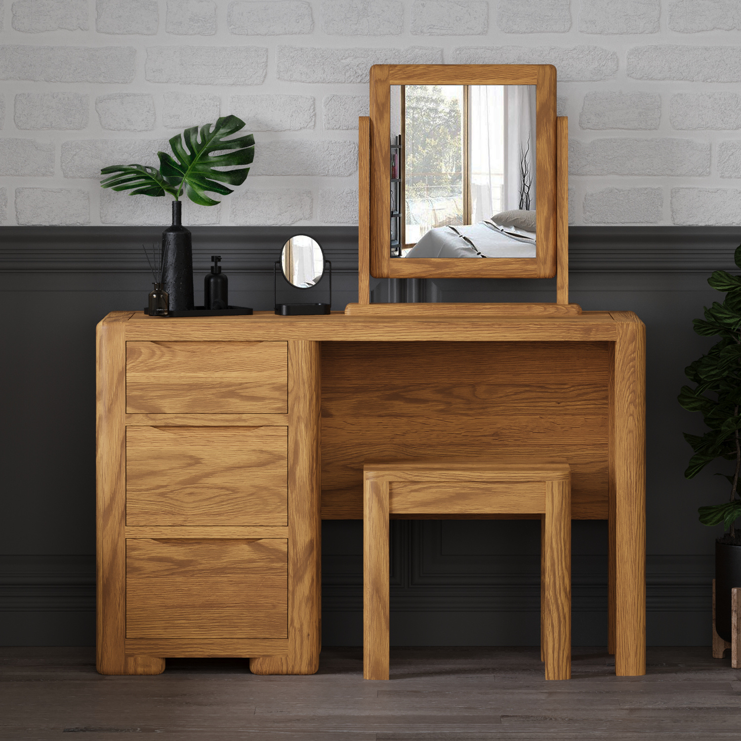 Harper Solid Oak Dressing Table Set
