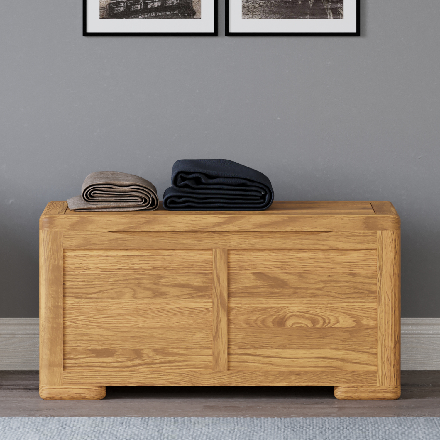 Harper Solid Oak Blanket Box