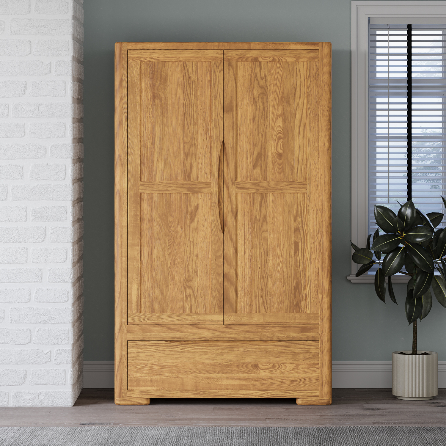 Harper Solid Oak Double Wardrobe