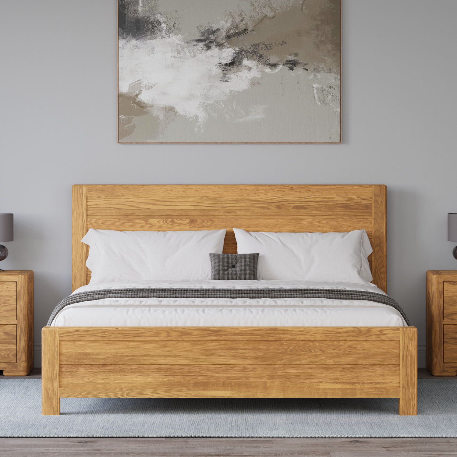 Harper Solid Oak Super King Bed