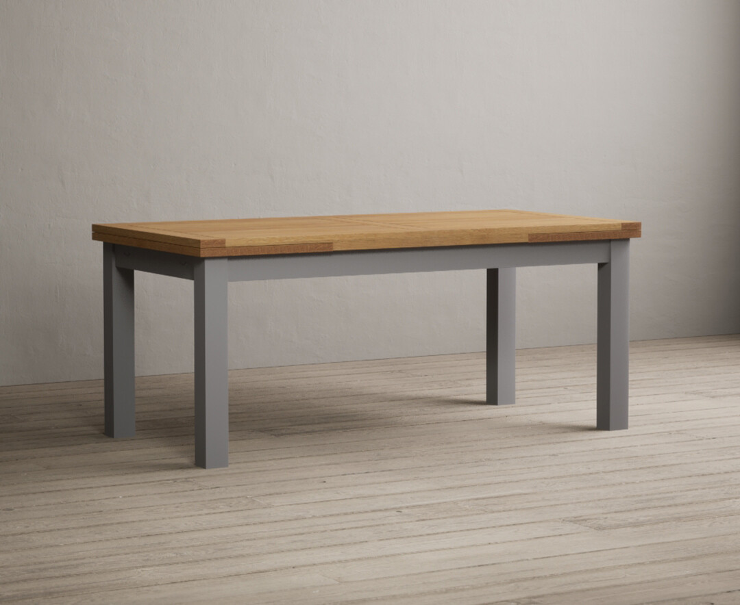 Extending Buxton 180cm Oak And Light Grey Painted Dining Table