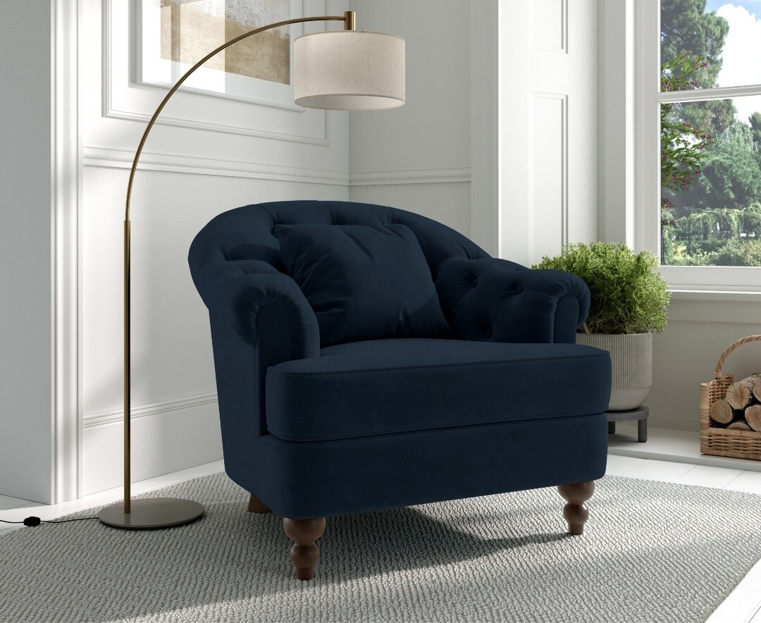 Richmond Dark Blue Velvet Accent Chair