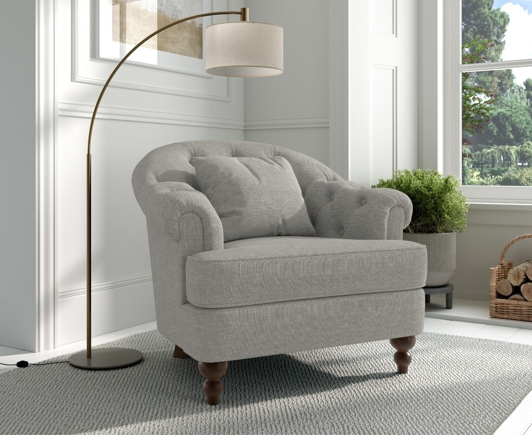 Richmond and Mayfair Linen Accent Chairs and Footstools Oak