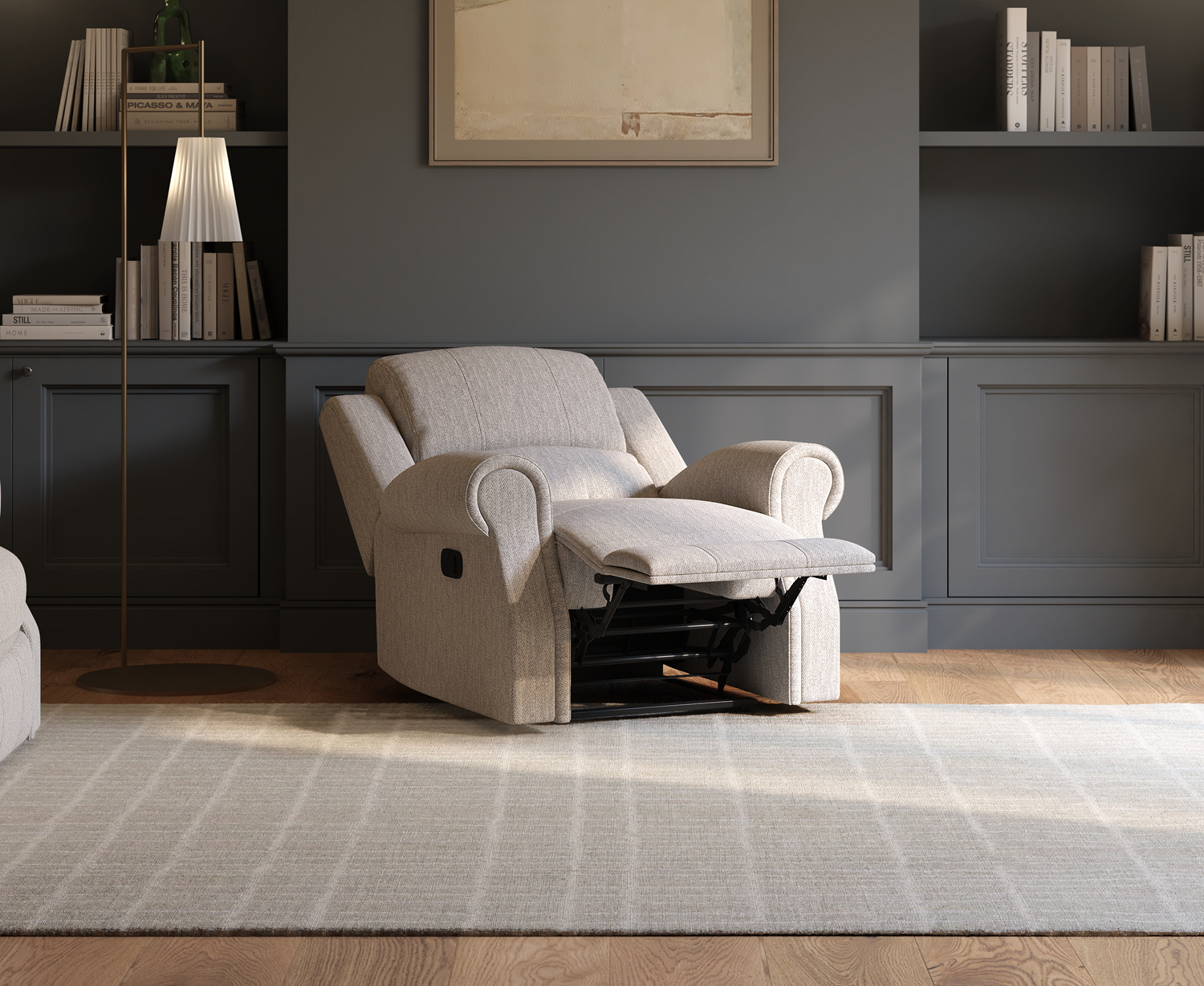 Aldbourne Silver Fabric Recliner Armchair