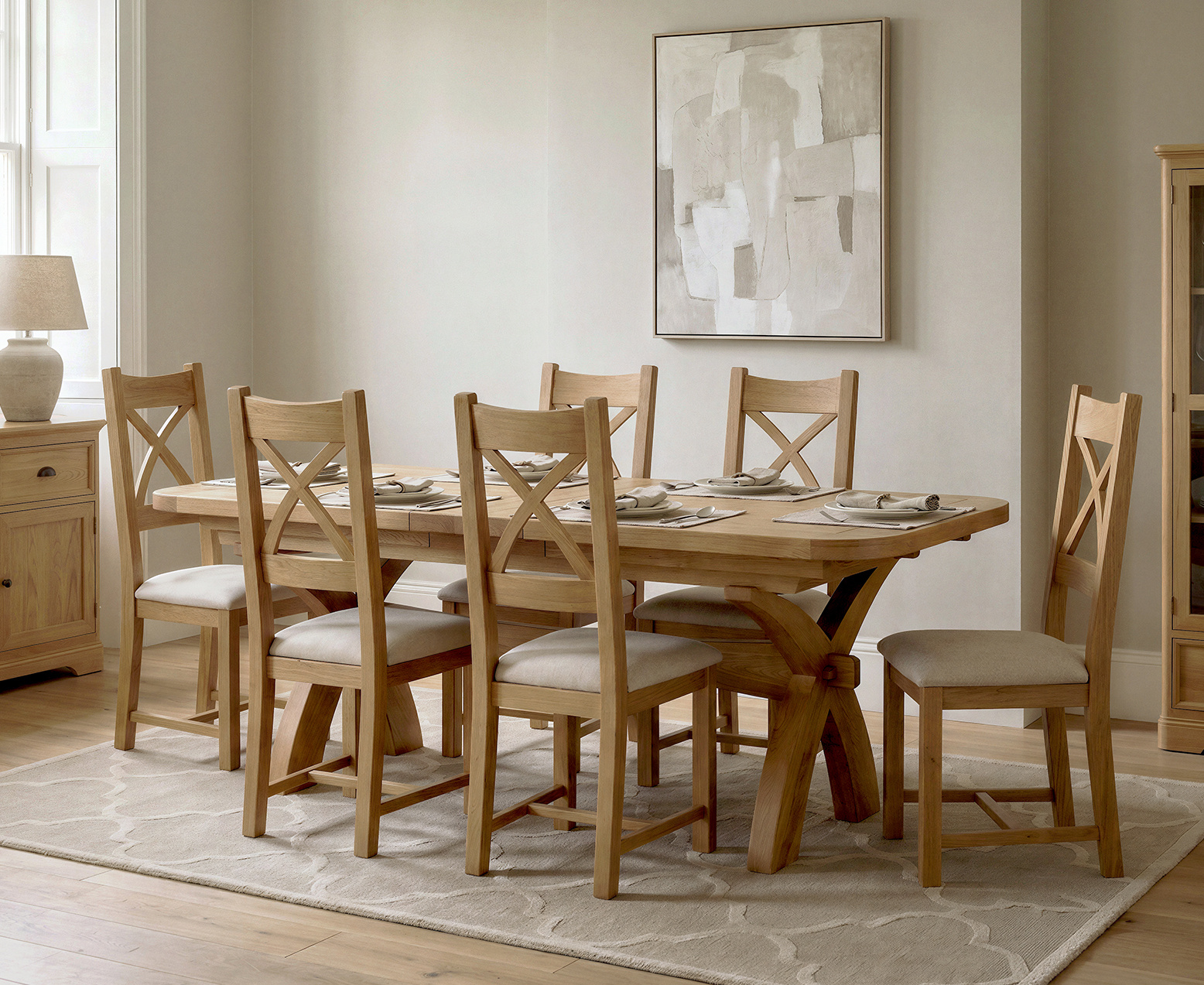 Colby 200cm Oval White Marble Dining Table with 6 Grey Lorenzo Chairs