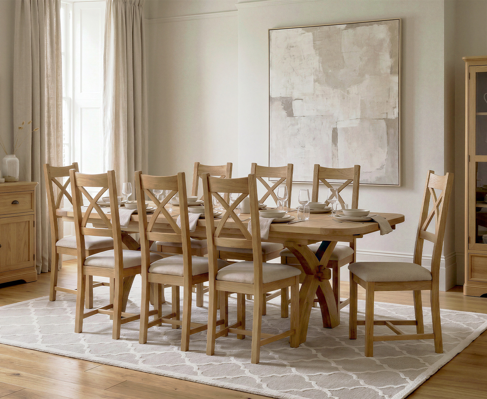 Colby 200cm Oval White Marble Dining Table with 6 Grey Sienna Chairs