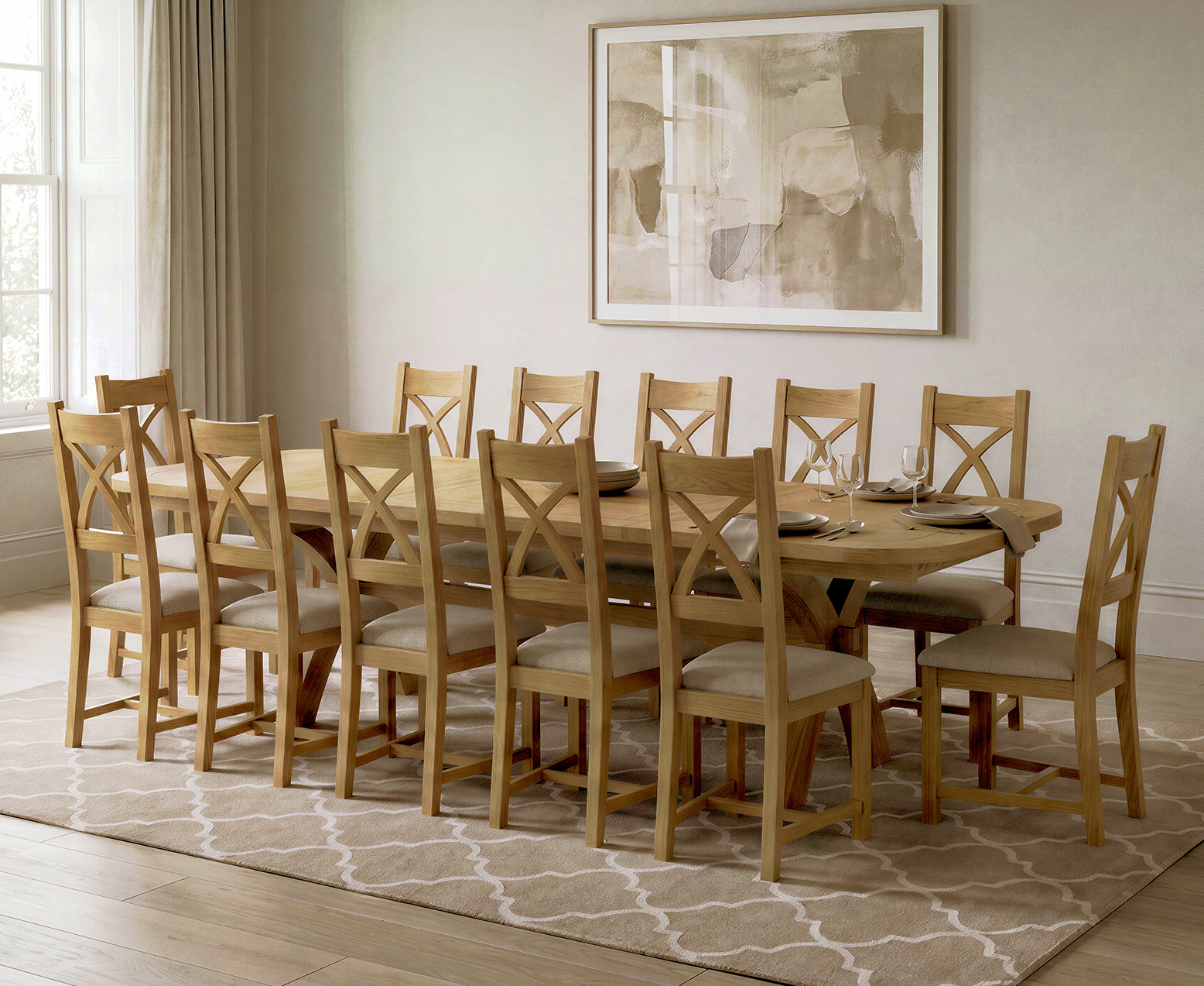 Antonio 220cm White Marble Dining Table