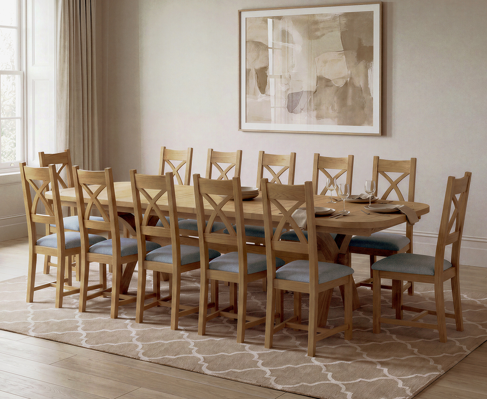 Antonio 220cm White Marble Dining Table