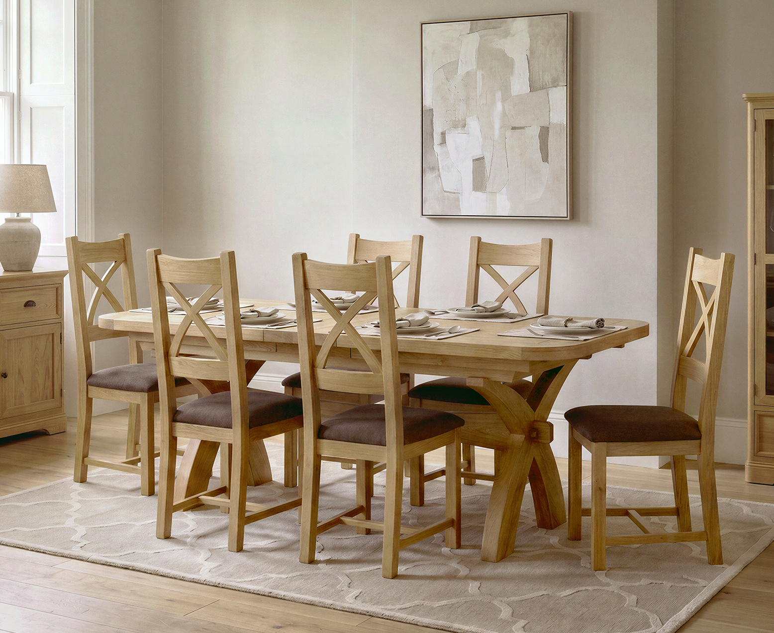 Colby 200cm Oval White Marble Dining Table with 6 Grey Sienna Chairs