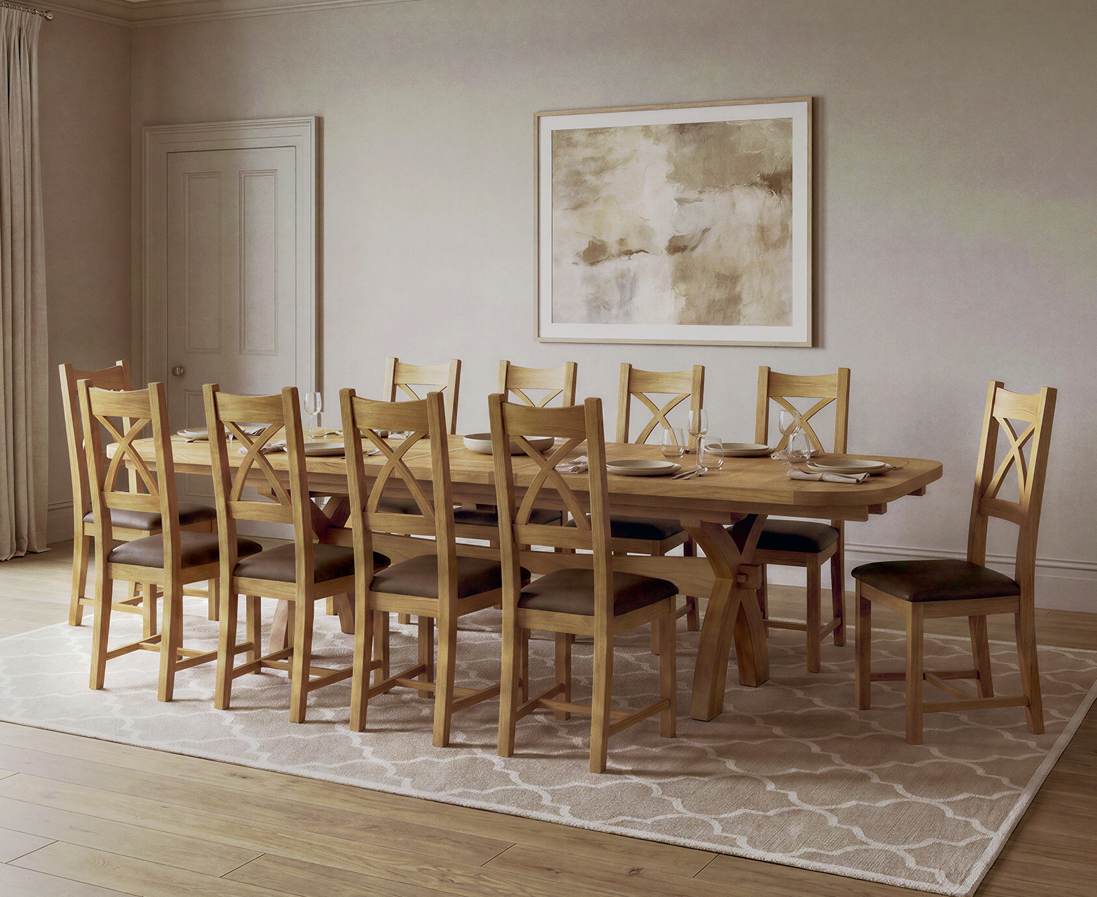 Colby 200cm Oval White Marble Dining Table with 6 Grey Sienna Chairs