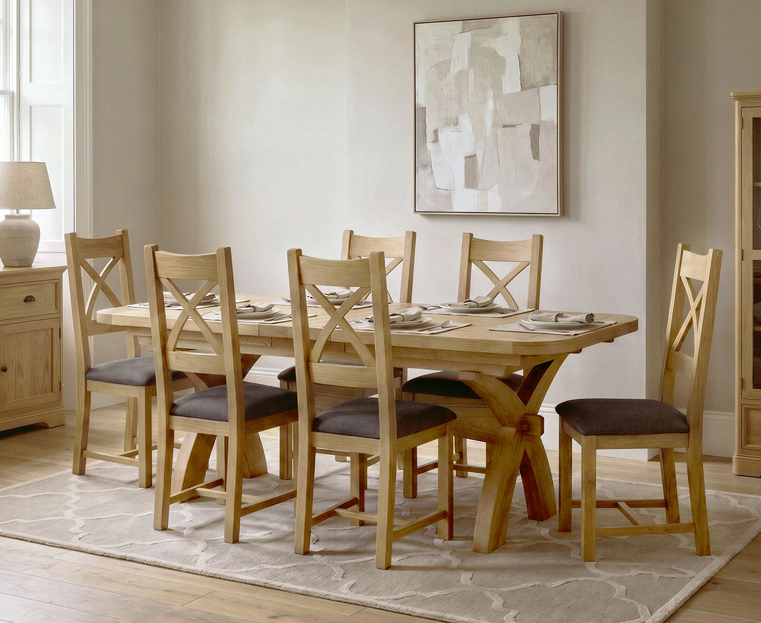 Bernini 110cm Glass Dining Table with 4 Grey Vigo Chairs