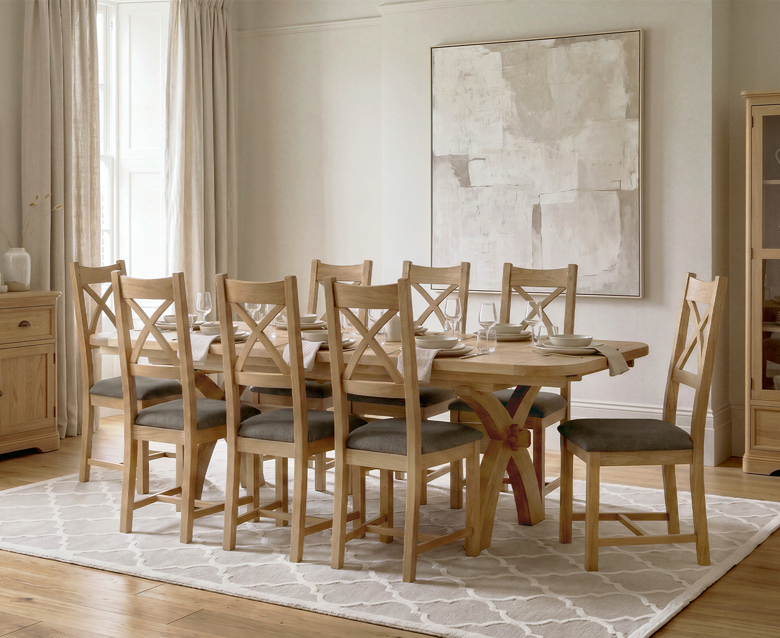 Novara 200cm Brown Pedestal Marble Dining Table