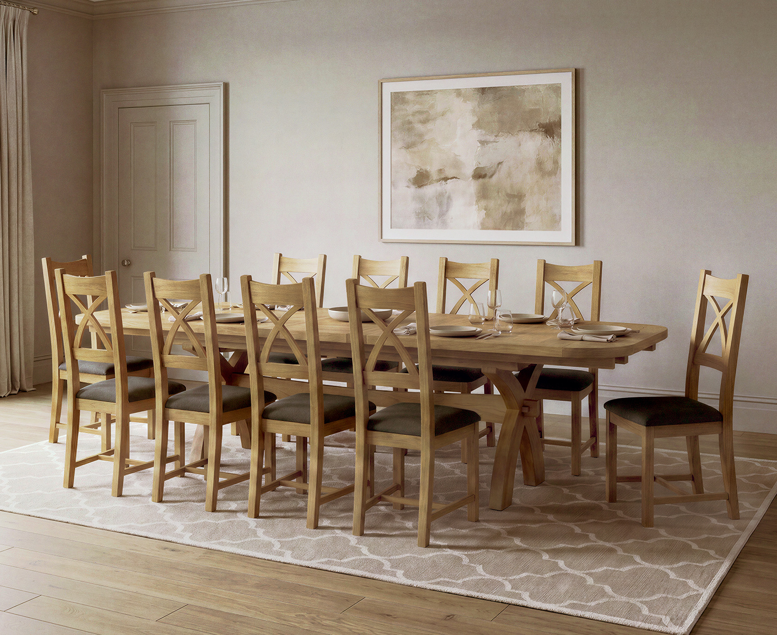 Antonio 220cm White Marble Dining Table