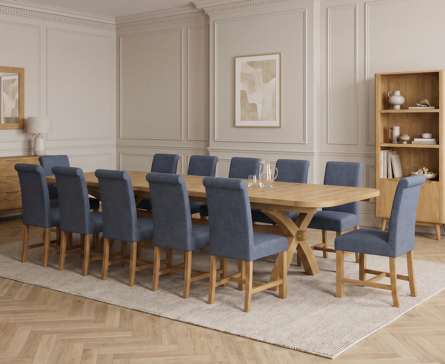 Colby 200cm Oval White Marble Dining Table with 6 Grey Sienna Chairs