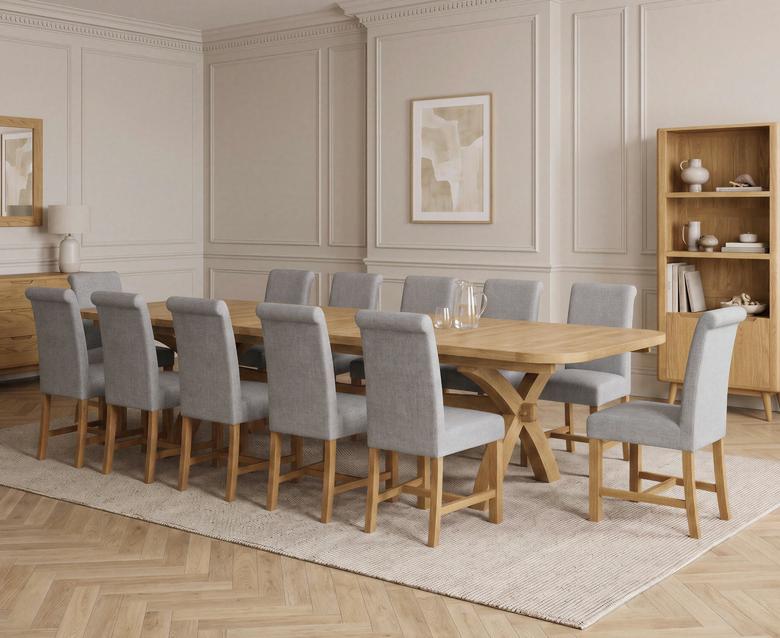 York 150cm Solid Oak Dining Table and 150 Oak Benches