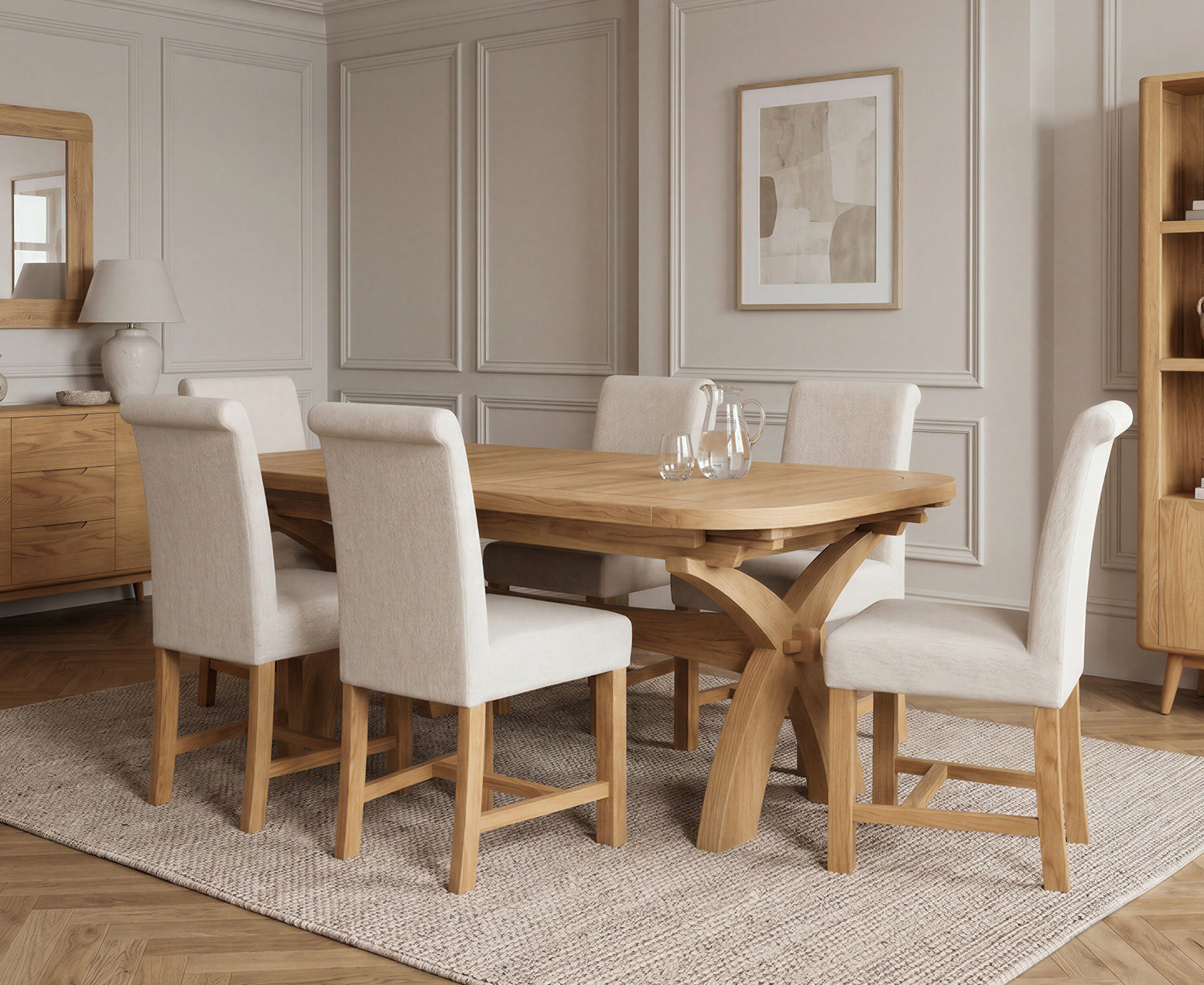 Colby 200cm Oval White Marble Dining Table with 6 Grey Sienna Chairs