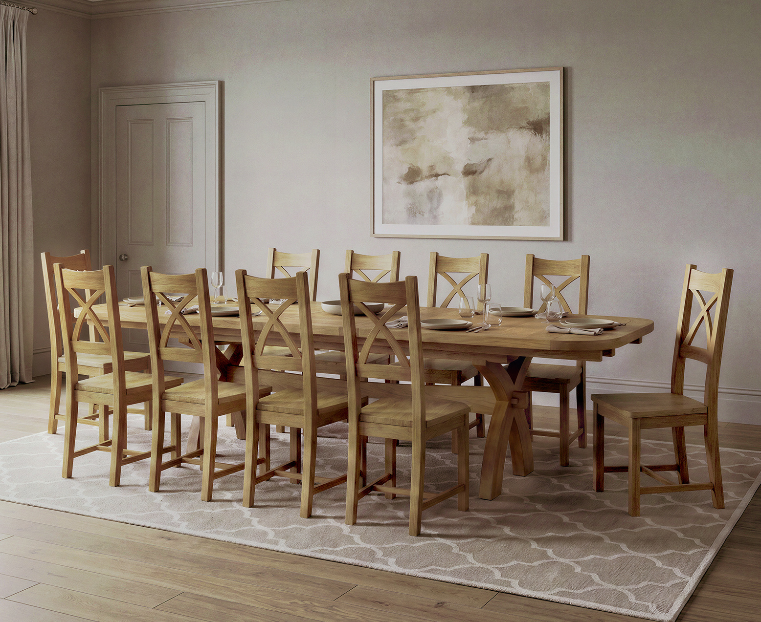 Antonio 220cm White Marble Dining Table