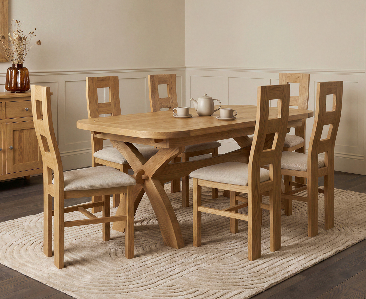 Colby 200cm Oval White Marble Dining Table with 6 Grey Sienna Chairs