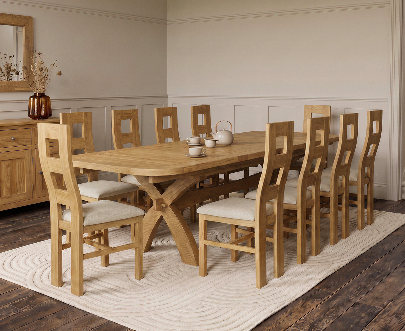 Colby 200cm Oval White Marble Dining Table with 6 Grey Sienna Chairs