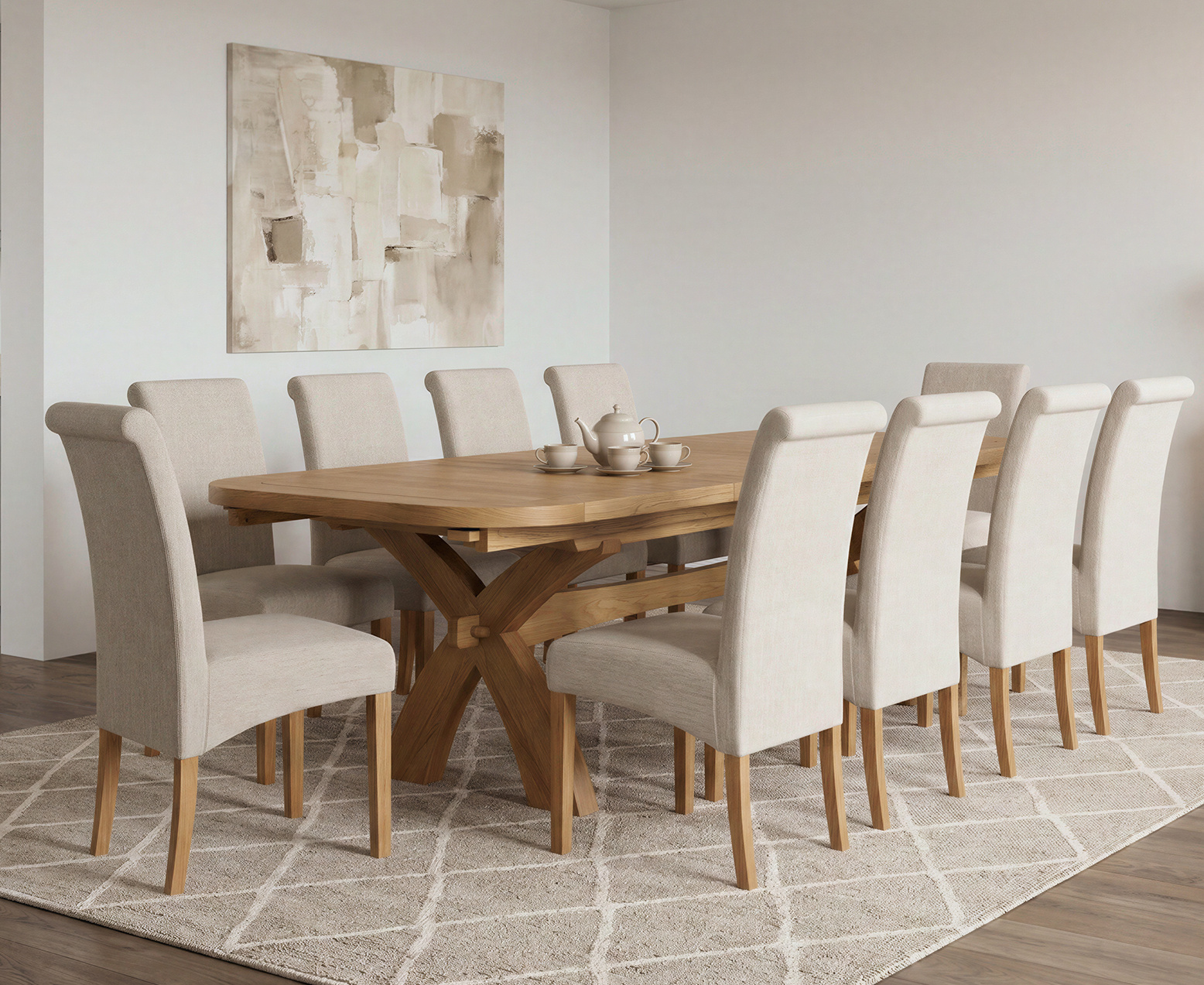 Colby 200cm Oval White Marble Dining Table with 6 Grey Sienna Chairs
