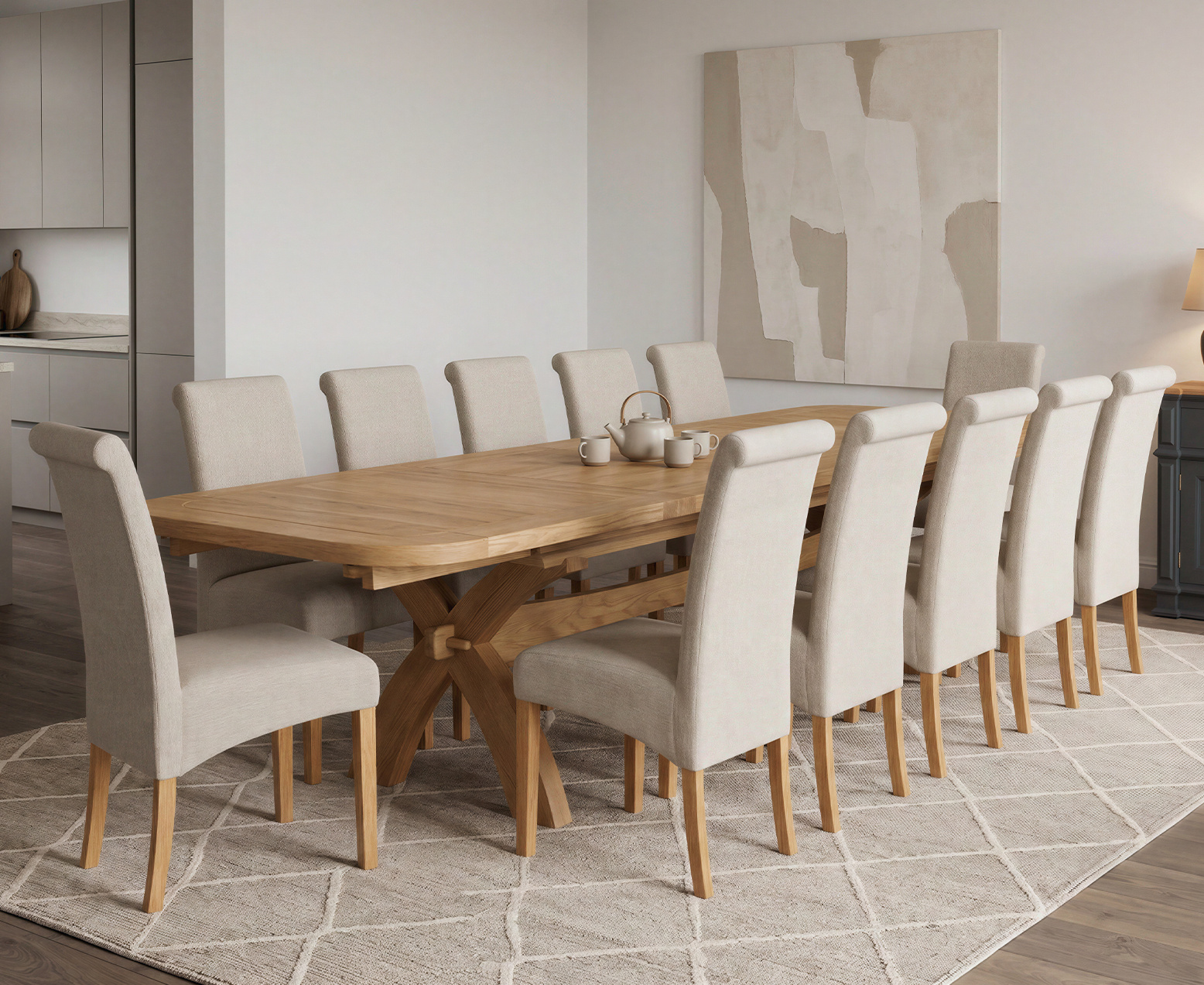 Bernini 110cm Glass Dining Table with 4 Grey Vigo Chairs