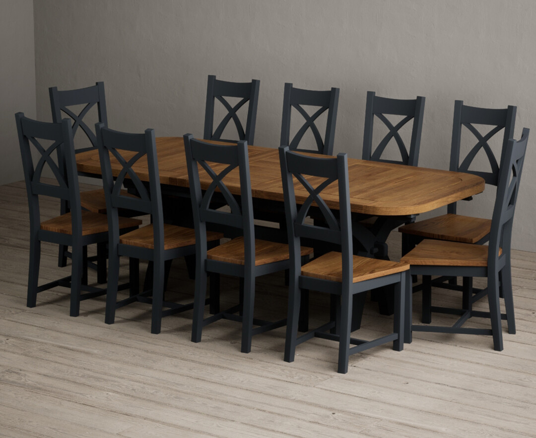 York 150cm Solid Oak Dining Table with 4 Light Grey York Chairs and 2 Oak Benches