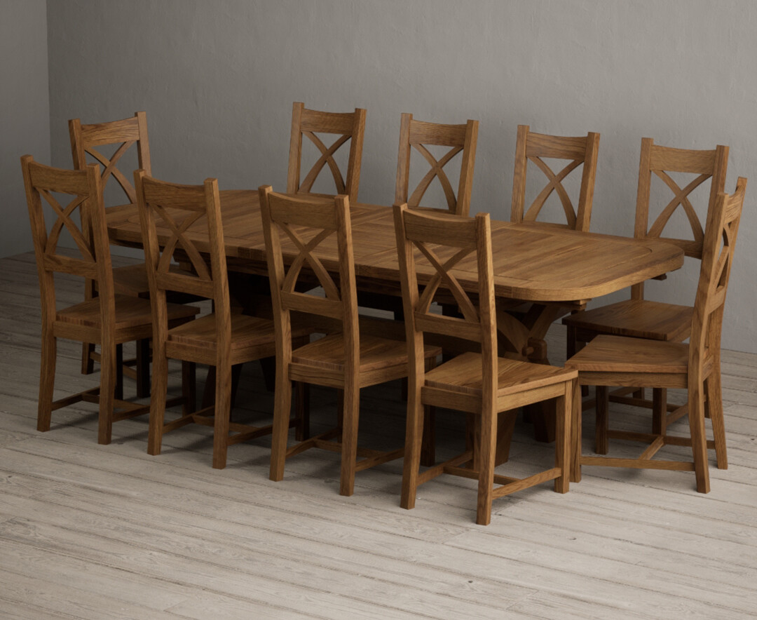 York 150cm Solid Oak Dining Table with 4 Light Grey York Chairs and 2 Oak Benches