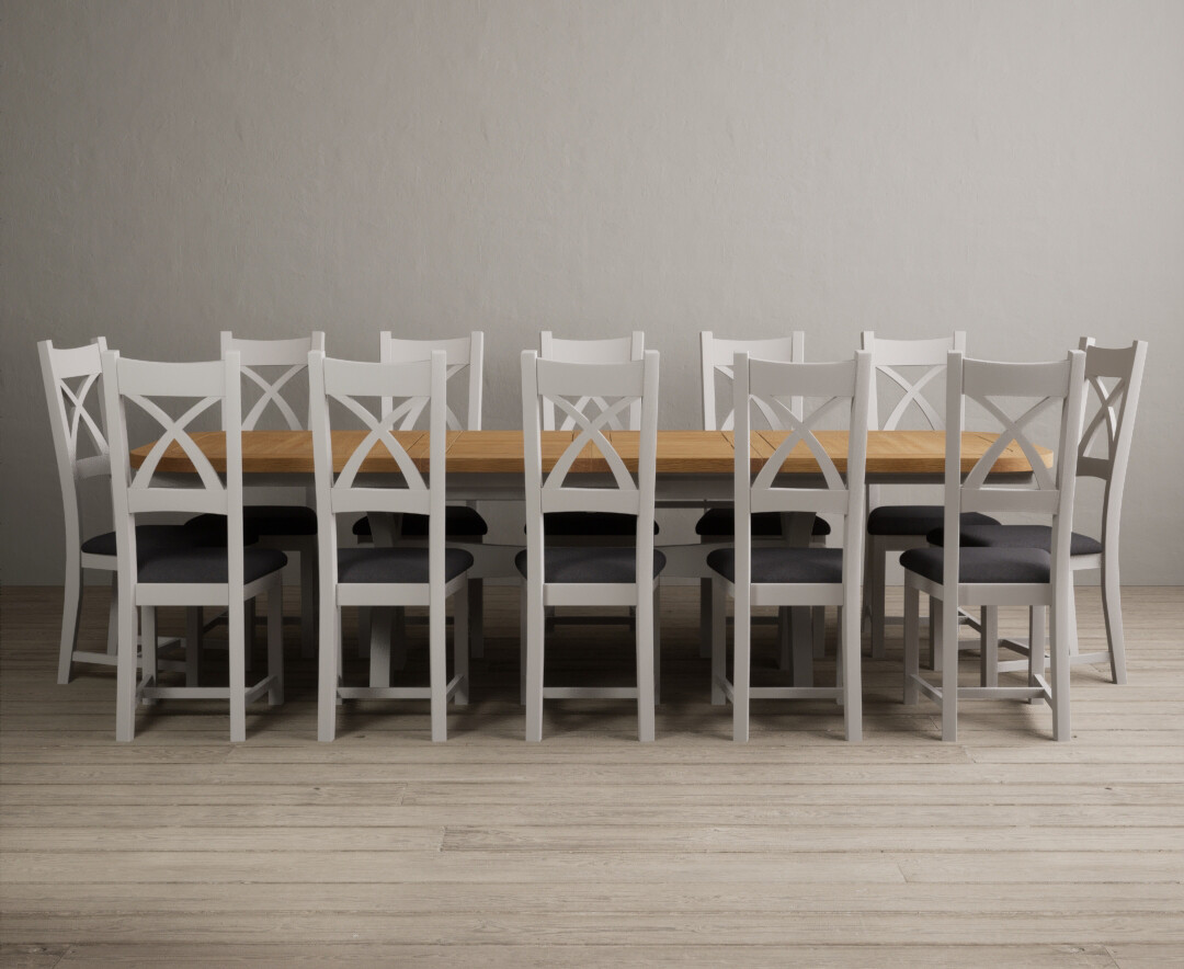 Colby 200cm Oval White Marble Dining Table with 6 Grey Sienna Chairs