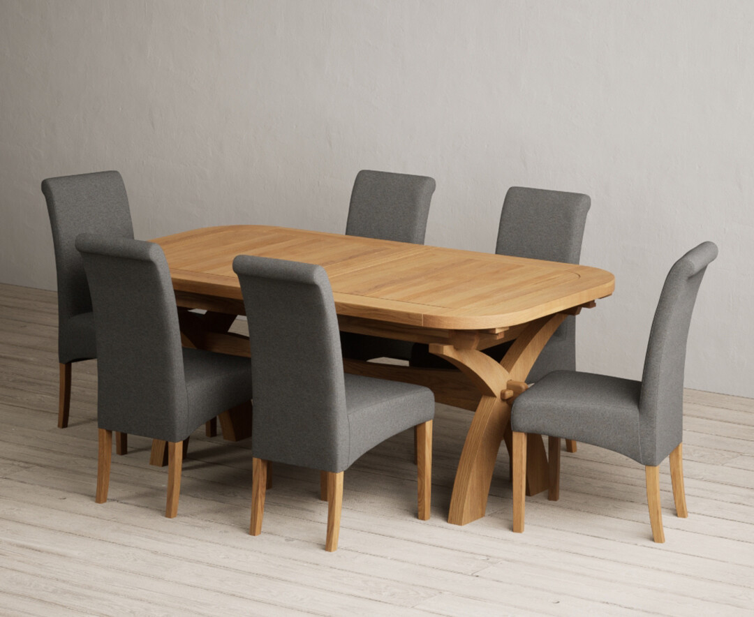 Extending Olympia 180cm Solid Oak Dining Table with 10 Natural Scroll Back Chairs Extending Olympia 180cm Solid Oak Dining Table with 10 Natural Scroll Back Chairs