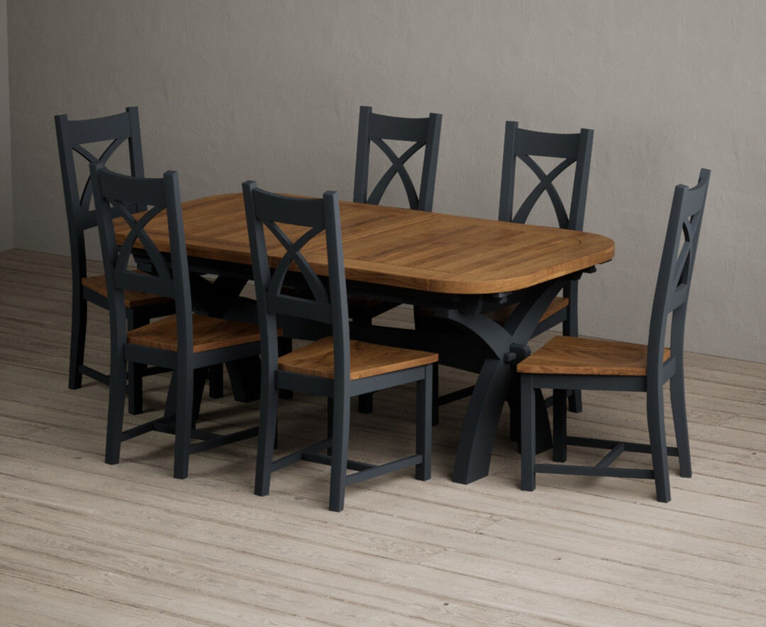 York 150cm Solid Oak Dining Table with 4 Light Grey York Chairs and 2 Oak Benches