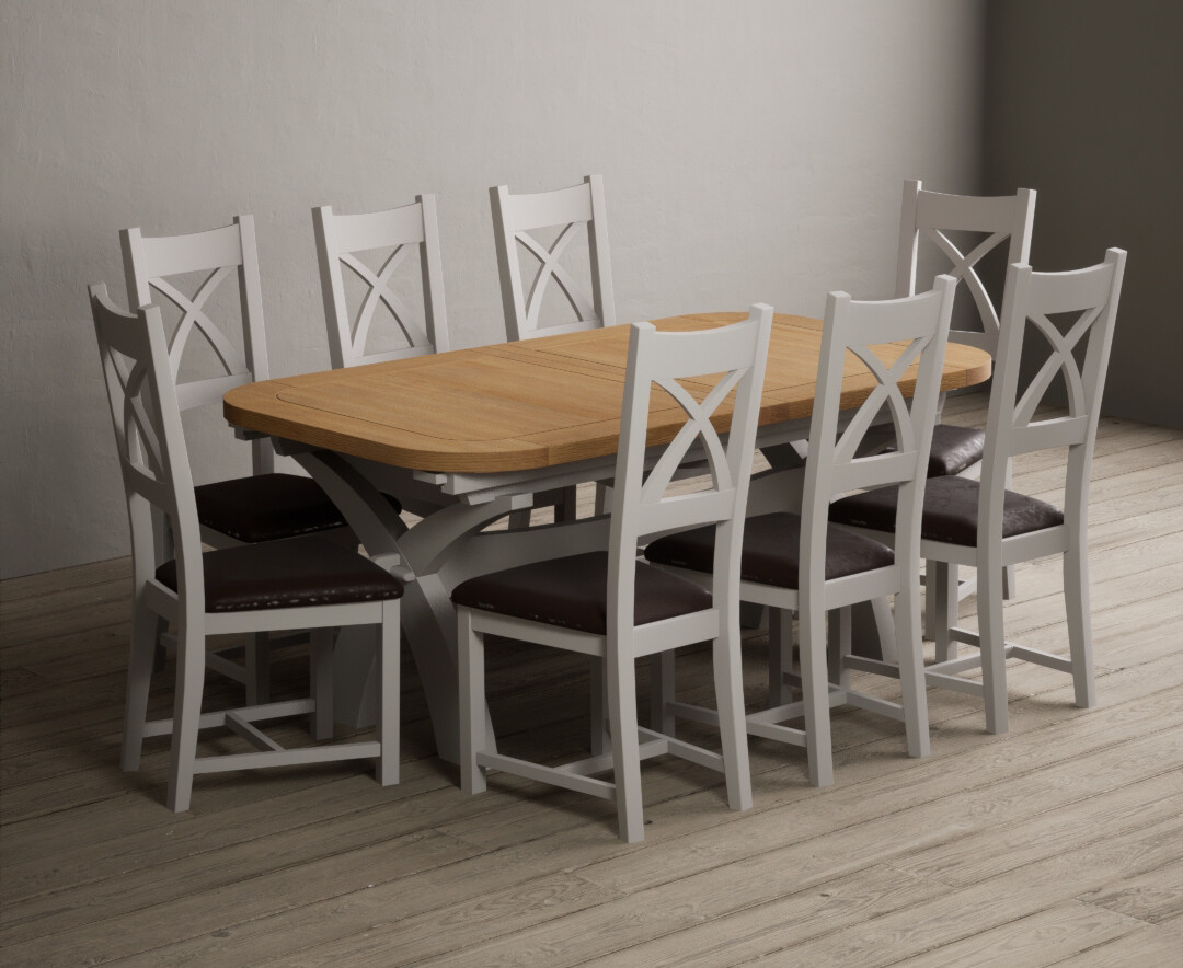 Colby 200cm Oval White Marble Dining Table with 6 Grey Sienna Chairs