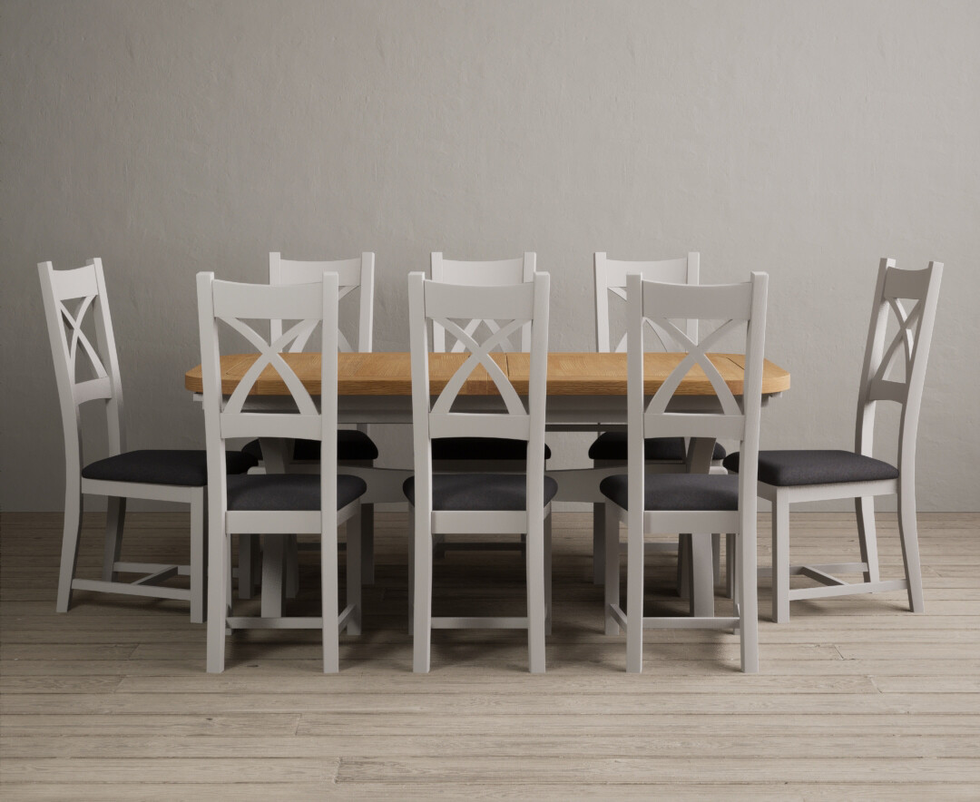Colby 200cm Oval White Marble Dining Table with 6 Grey Sienna Chairs