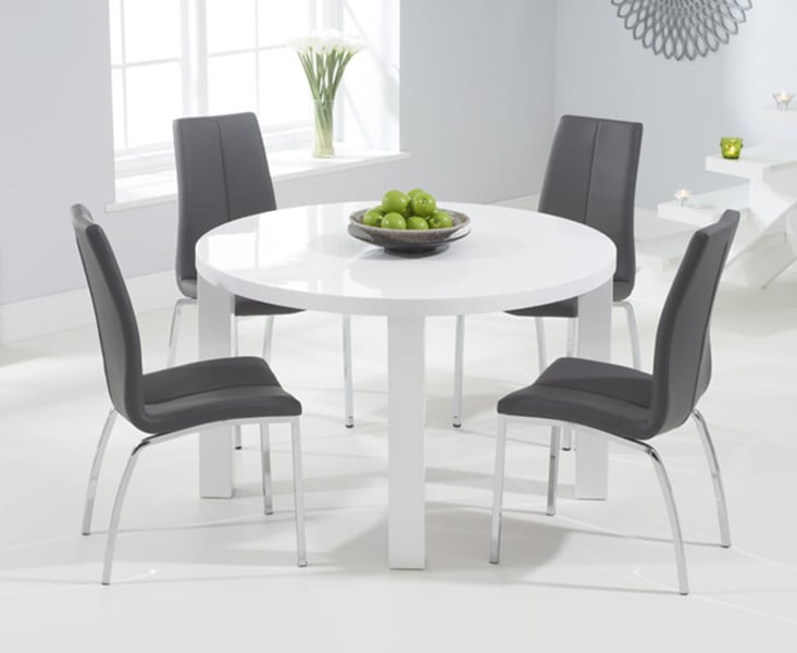 Round Dining Room Chairs White High Gloss Round Table Large Round