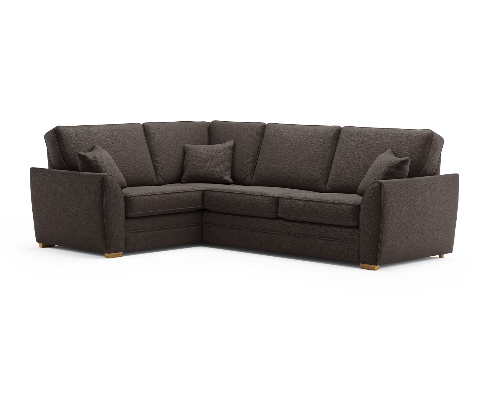 Bella Chocolate Fabric Large Left Hand Facing Corner Sofa