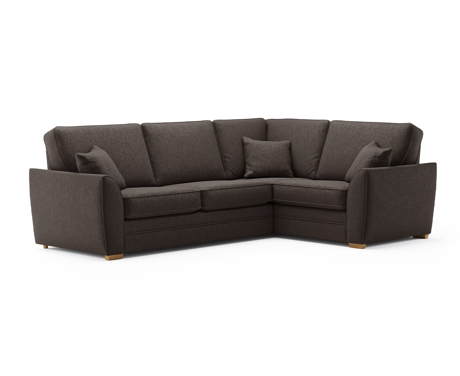 Bella Chocolate Fabric Large Right Hand Facing Corner Sofa