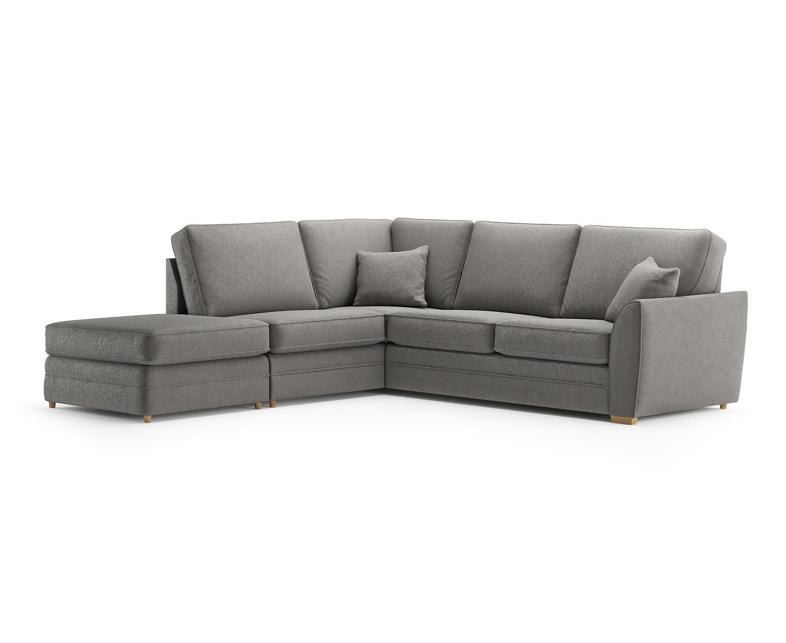Bella Grey Fabric Large Left Hand Facing Chaise Corner Sofa