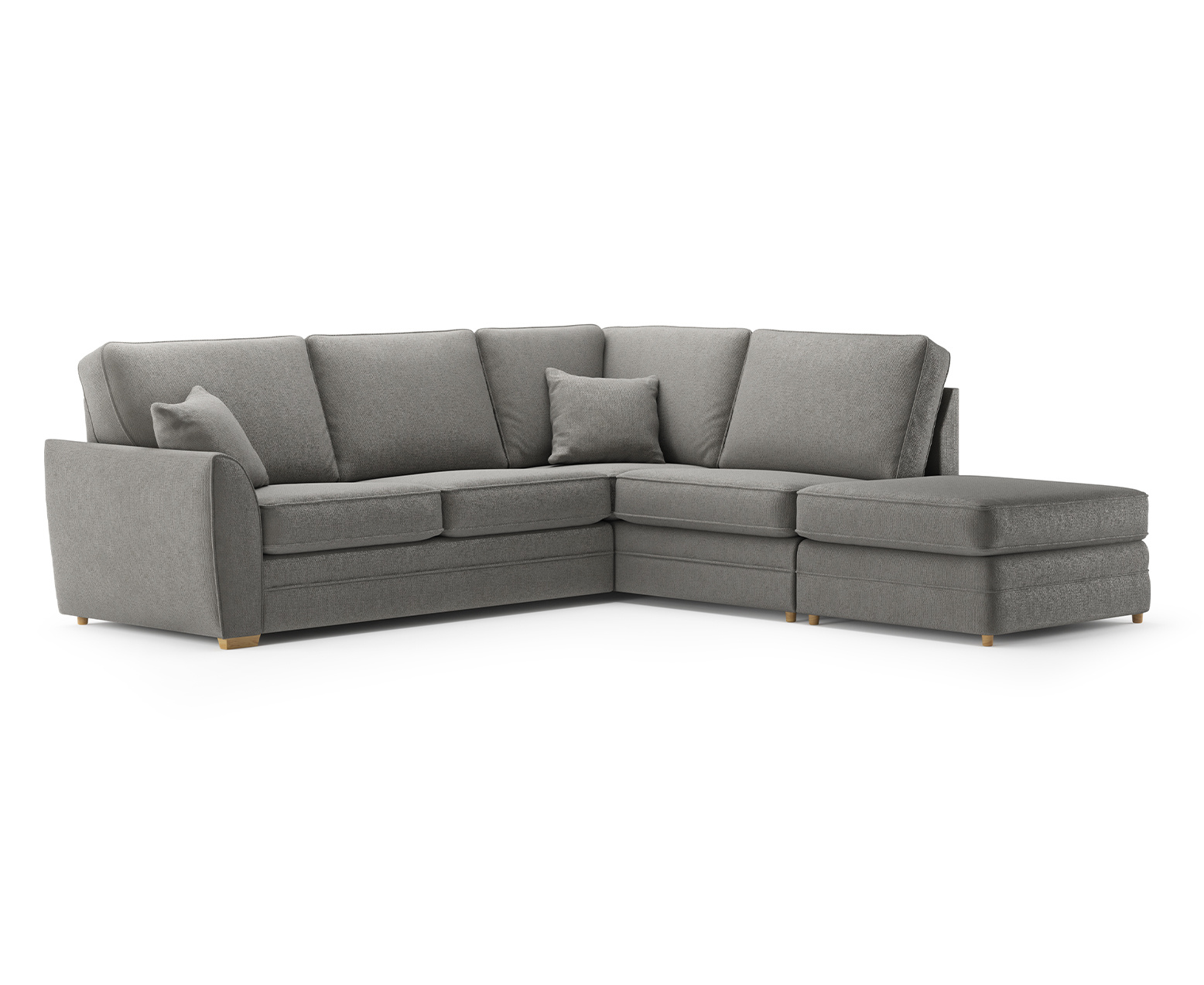 Bella Grey Fabric Large Right Hand Facing Chaise Corner Sofa